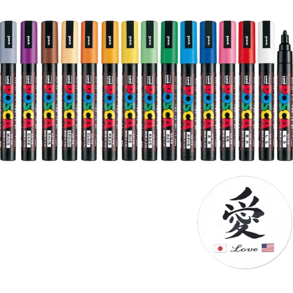 Uni Posca Paint Marker x 15 Kanji Love Set New